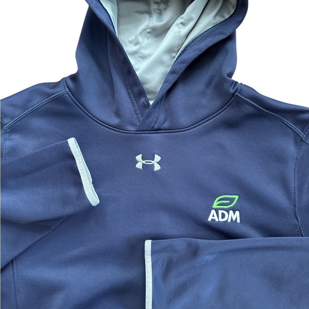 Under Armour Men’s Navy Blue‎ Hoodie Size Large Loose Fit Company Logo Hooded